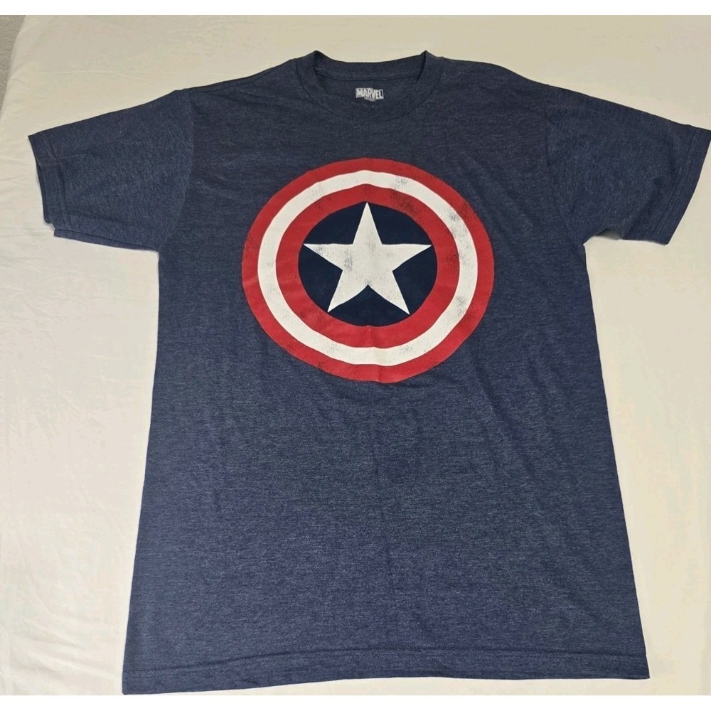 Marvel‎ Men's S/M Blue T-shirt Captain America Shield